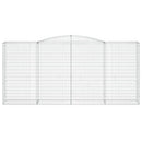 buede gabionkurve 8 stk. 400x50x180/200 cm galvaniseret jern