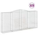 buede gabionkurve 9 stk. 400x50x180/200 cm galvaniseret jern