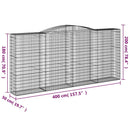 buede gabionkurve 10 stk. 400x50x180/200 cm galvaniseret jern