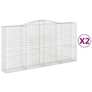 buede gabionkurve 2 stk. 400x50x200/220 cm galvaniseret jern