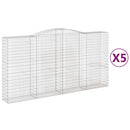 buede gabionkurve 5 stk. 400x50x200/220 cm galvaniseret jern