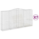 buede gabionkurve 7 stk. 400x50x200/220 cm galvaniseret jern