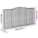 buede gabionkurve 10 stk. 400x50x200/220 cm galvaniseret jern