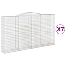 buede gabionkurve 7 stk. 400x50x220/240 cm galvaniseret jern