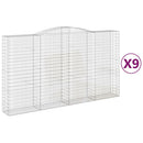 buede gabionkurve 9 stk. 400x50x220/240 cm galvaniseret jern