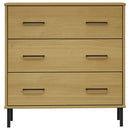 skænk med 3 skuffer OSLO 77x40x79,5 cm massivt træ brun
