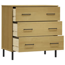 skænk med 3 skuffer OSLO 77x40x79,5 cm massivt træ brun