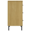 skænk med 3 skuffer OSLO 77x40x79,5 cm massivt træ brun