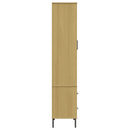 bogskab med metalben OSLO 85x35x172,5 cm massivt træ brun