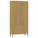 bogskab med metalben OSLO 85x35x172,5 cm massivt træ brun