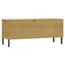 skoreol med metalben OSLO 106x35x45 cm massivt træ brun