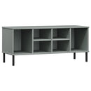skoreol med metalben OSLO 106x35x45 cm massivt træ grå