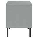 skoreol med metalben OSLO 106x35x45 cm massivt træ grå