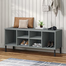 skoreol med metalben OSLO 106x35x45 cm massivt træ grå
