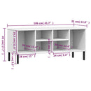 skoreol med metalben OSLO 106x35x45 cm massivt træ hvid