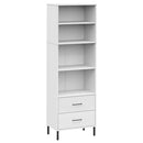 bogreol med 2 skuffer OSLO 60x35x180 cm massivt træ hvid