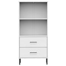 bogreol med 2 skuffer OSLO 60x35x128,5 cm massivt træ hvid