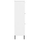 bogskab med metalben OSLO 90x35x128,5 cm massivt træ hvid