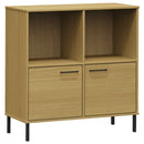 bogskab med metalben OSLO 90x35x90,5 cm massivt træ brun