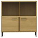 bogskab med metalben OSLO 90x35x90,5 cm massivt træ brun