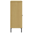 bogskab med metalben OSLO 90x35x90,5 cm massivt træ brun