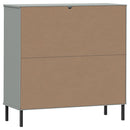 bogskab med metalben OSLO 90x35x128,5 cm massivt træ grå