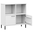 bogskab med metalben OSLO 90x35x90,5 cm massivt træ hvid