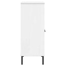 bogskab med metalben OSLO 90x35x90,5 cm massivt træ hvid