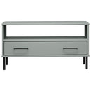 sofabord med metalben OSLO 85x50x45 cm massivt træ grå