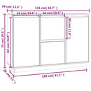 skænk 111x34x75 cm massivt fyrretræ grå