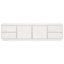 tv-bord 176x37x47,5 cm massivt fyrretræ hvid