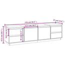 tv-bord 176x37x47,5 cm massivt fyrretræ hvid