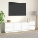 tv-bord 176x37x47,5 cm massivt fyrretræ hvid