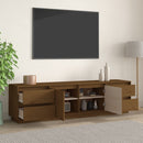 tv-bord 176x37x47,5 cm massivt fyrretræ gyldenbrun