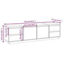tv-bord 176x37x47,5 cm massivt fyrretræ gyldenbrun