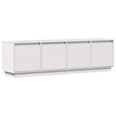 tv-bord 156x37x45 cm massivt fyrretræ hvid