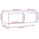 sofabord 80x50x35 cm massivt fyrretræ hvid