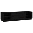 tv-bord 156x40x40 cm massivt fyrretræ sort
