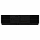 tv-bord 156x40x40 cm massivt fyrretræ sort