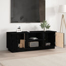 tv-bord 110x35x40,5 cm massivt fyrretræ sort
