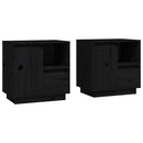 sengeborde 2 stk. 50x34x50 cm massivt fyrretræ sort