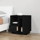 sengeborde 2 stk. 50x34x50 cm massivt fyrretræ sort