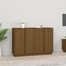 skænk 120x35x80 cm massivt fyrretræ gyldenbrun