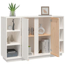 skænk 120x35x80 cm massivt fyrretræ hvid