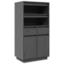 højskab 60x40x116,5 cm massivt fyrretræ grå