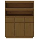 højskab 89x40x116,5 cm massivt fyrretræ gyldenbrun