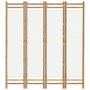 4-panels rumdeler 160 cm foldbar bambus og kanvas