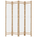 4-panels rumdeler 160 cm foldbar bambus og kanvas