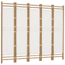 5-panels rumdeler 200 cm foldbar bambus og kanvas