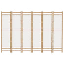 6-panels rumdeler 240 cm foldbar bambus og kanvas